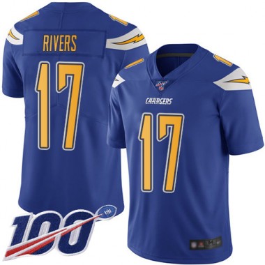 Los Angeles Chargers NFL Football Philip Rivers Electric Blue Jersey Youth Limited  #17 100th Season Rush Vapor Untouchable->youth nfl jersey->Youth Jersey